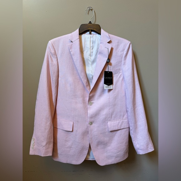 NWT Ralph Lauren Pink All Linen Suit Jacket Mens 38R Lassiter - Picture 8 of 16